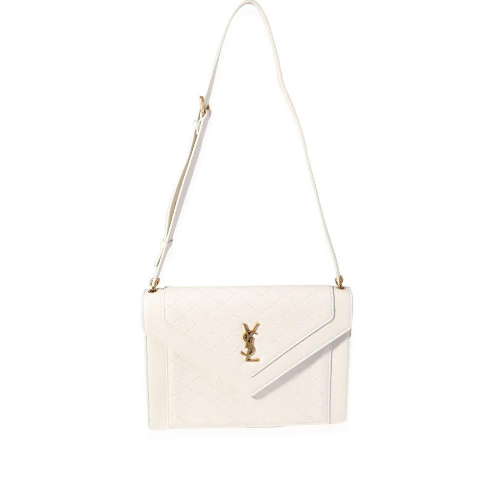 Saint Laurent Blanc Vintage Quilted Lambskin Gaby Flap Bag - Picture 2 of 8